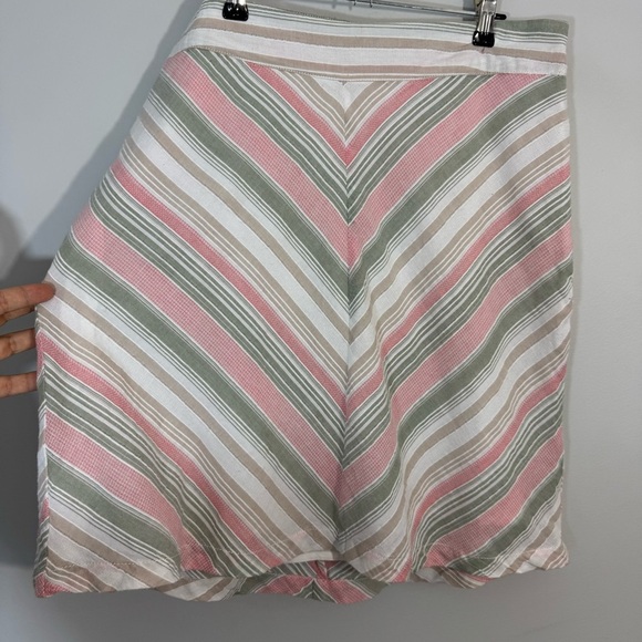 Aventura Pastel Chevron A-Line Skirt Sz 8 Coastal Short Mini Beachy Cute Cotton - Picture 2 of 8